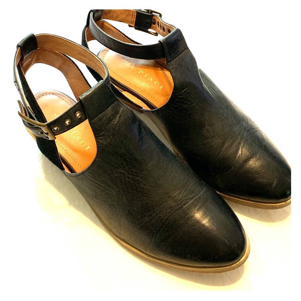 Mi Piaci Leather Suede Strappy Ankle Boots